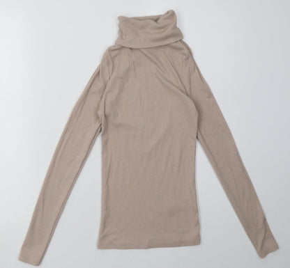 Additional front view of New Look women’s beige polyester pullover sweatshirt, size UK 10, pullover