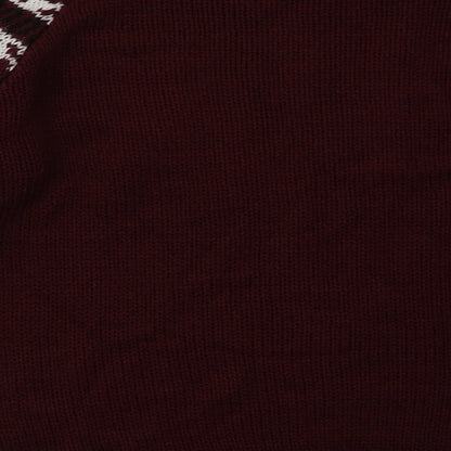 New Look Girls Red Geometric Acrylic Pullover Sweatshirt Size 14-15 Years  Pullover