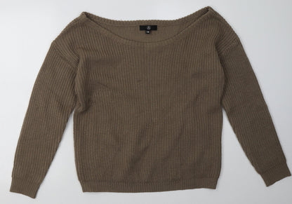 Missguided Womens Brown  Acrylic Pullover Sweatshirt Size M  Pullover