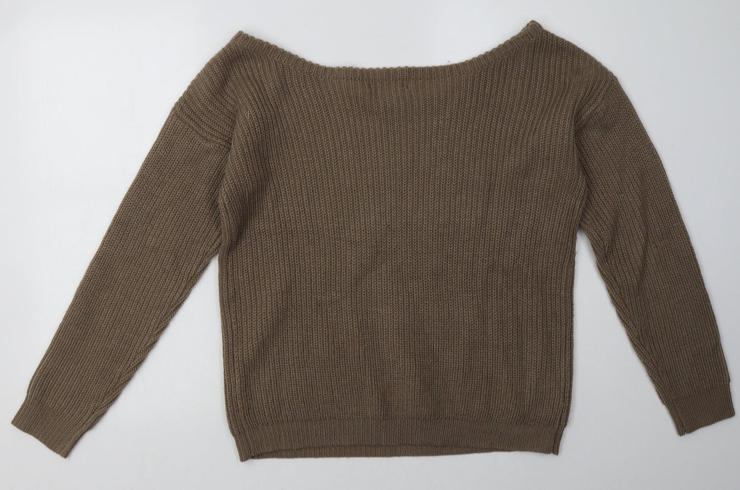 Missguided Womens Brown  Acrylic Pullover Sweatshirt Size M  Pullover