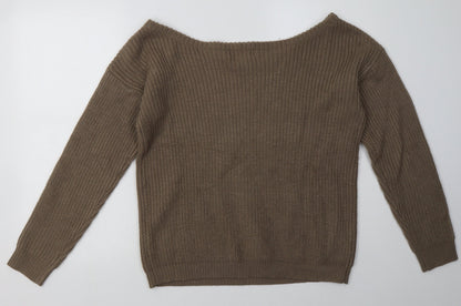 Missguided Womens Brown  Acrylic Pullover Sweatshirt Size M  Pullover