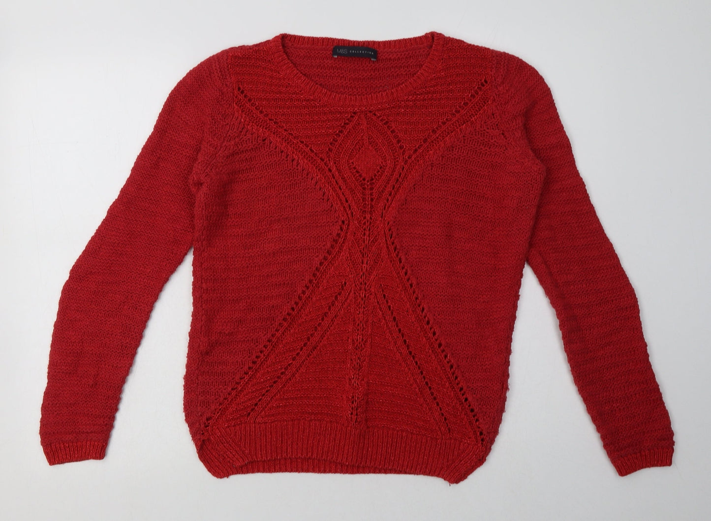 Womens UK Size 8 Marks and Spencer Red Pullover Sweatshirt