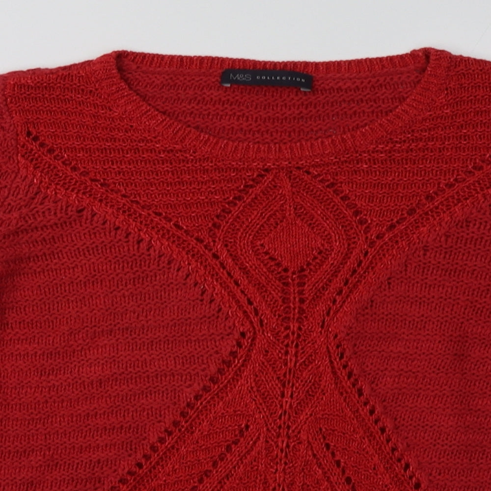 Womens UK Size 8 Marks and Spencer Red Pullover Sweatshirt