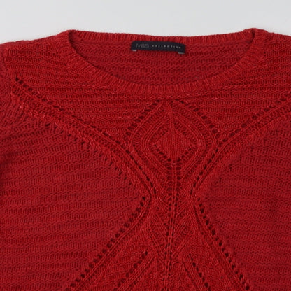 Womens UK Size 8 Marks and Spencer Red Pullover Sweatshirt