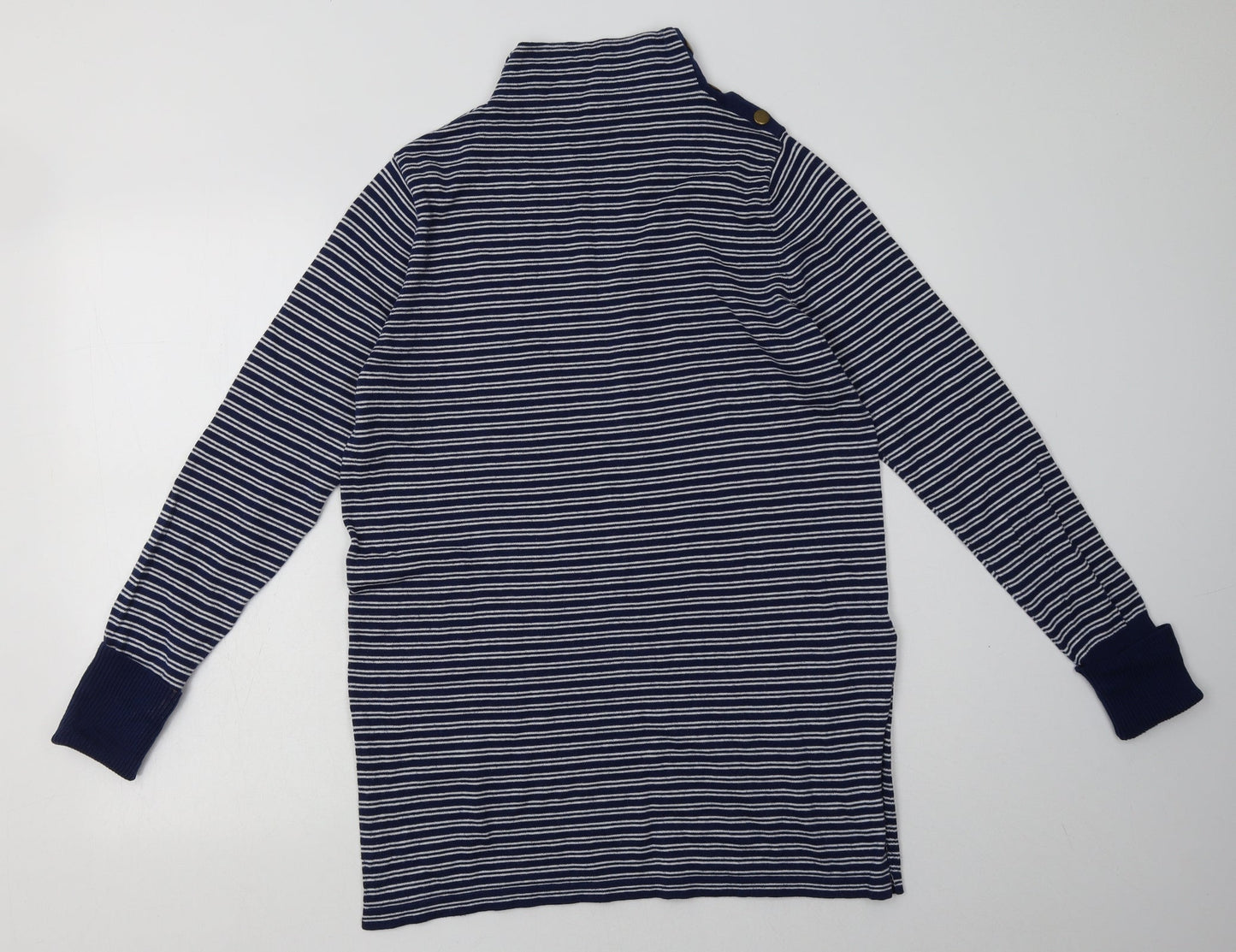 Aspen Womens Blue Striped Cotton Jumper Dress  Size M  Halter Pullover