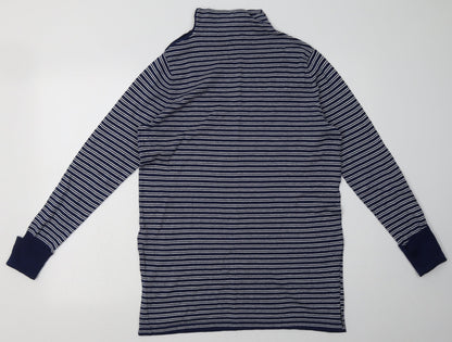Aspen Womens Blue Striped Cotton Jumper Dress  Size M  Halter Pullover