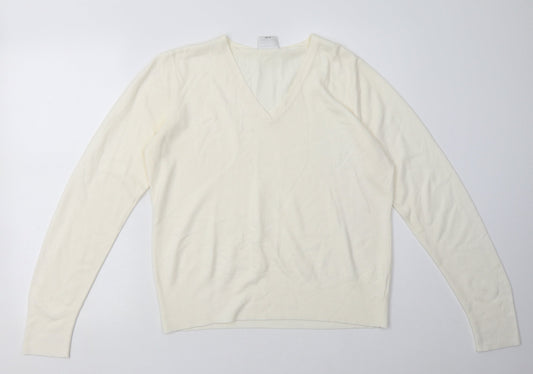 Womens UK Size 16 NEXT White Pullover Sweatshirt