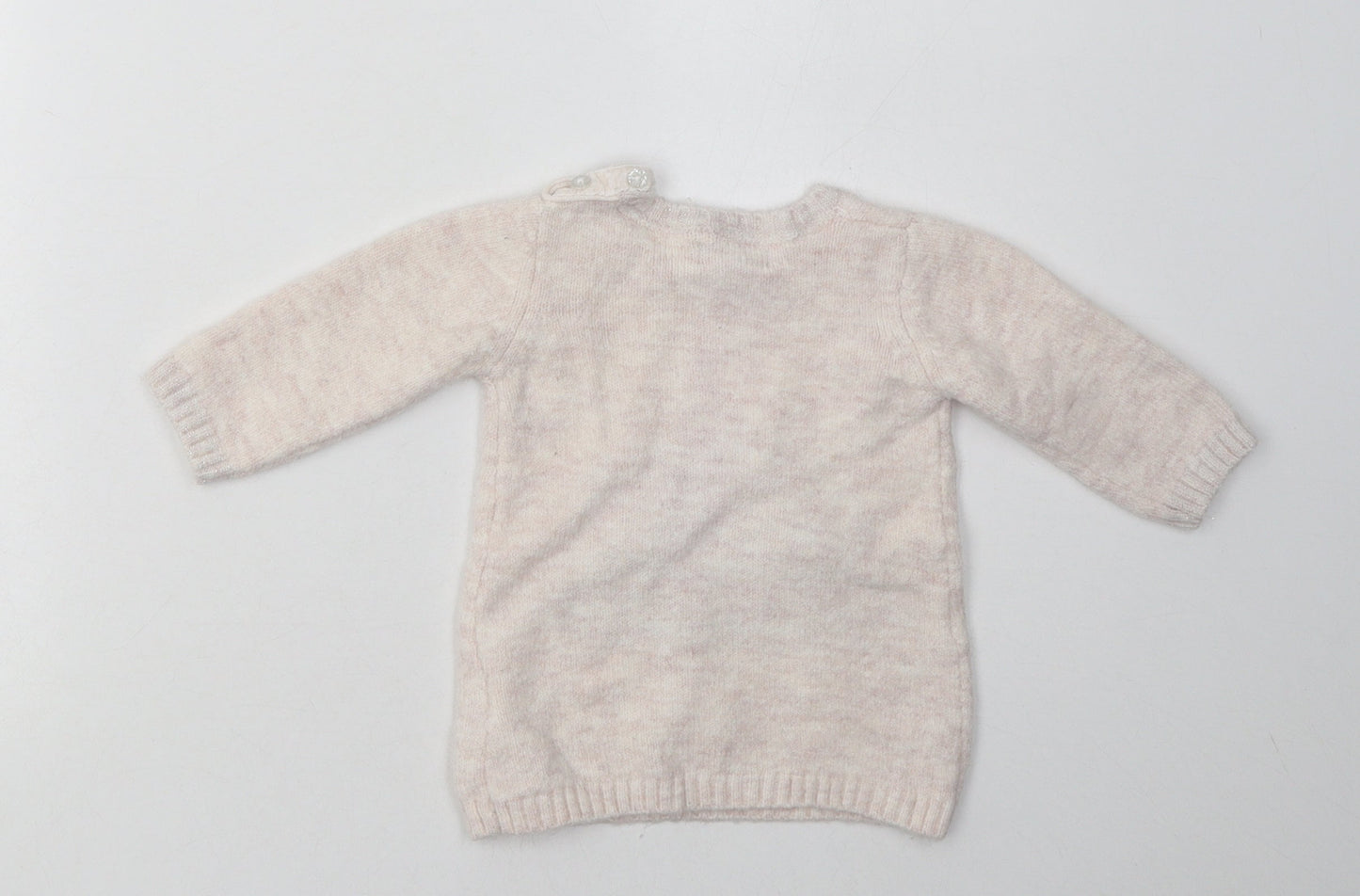 Primark Girls Pink  Acrylic Basic Casual Size 3-6 Months Crew Neck Pullover - hedge hog