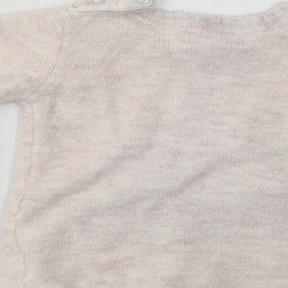 Primark Girls Pink  Acrylic Basic Casual Size 3-6 Months Crew Neck Pullover - hedge hog