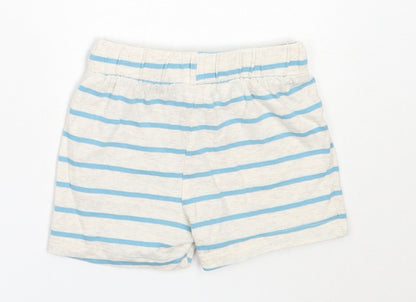 F&F Boys Ivory Striped Cotton Cropped Trousers Size 6-9 Months   - shorts