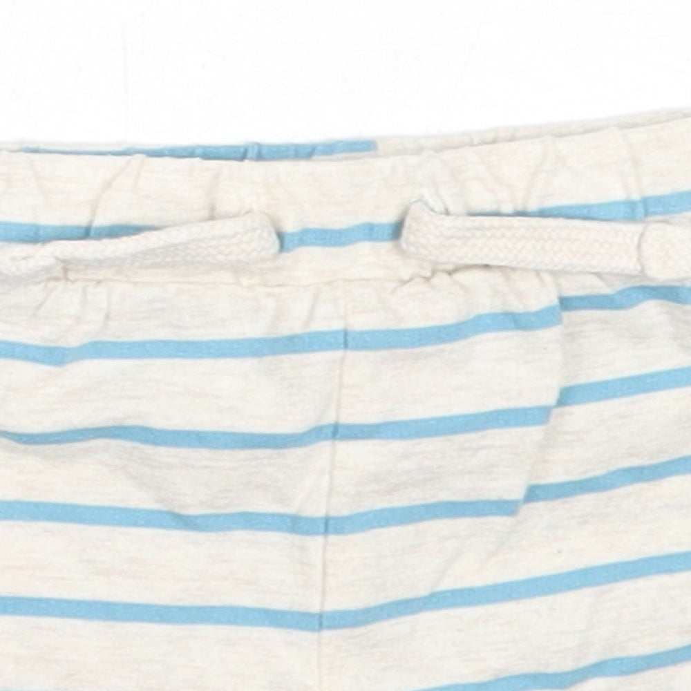 F&F Boys Ivory Striped Cotton Cropped Trousers Size 6-9 Months   - shorts