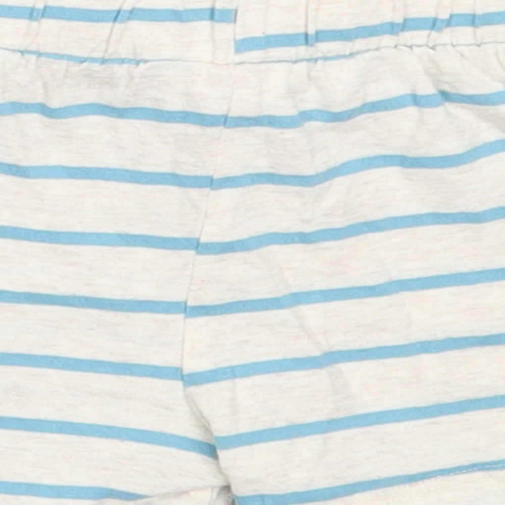 F&F Boys Ivory Striped Cotton Cropped Trousers Size 6-9 Months   - shorts