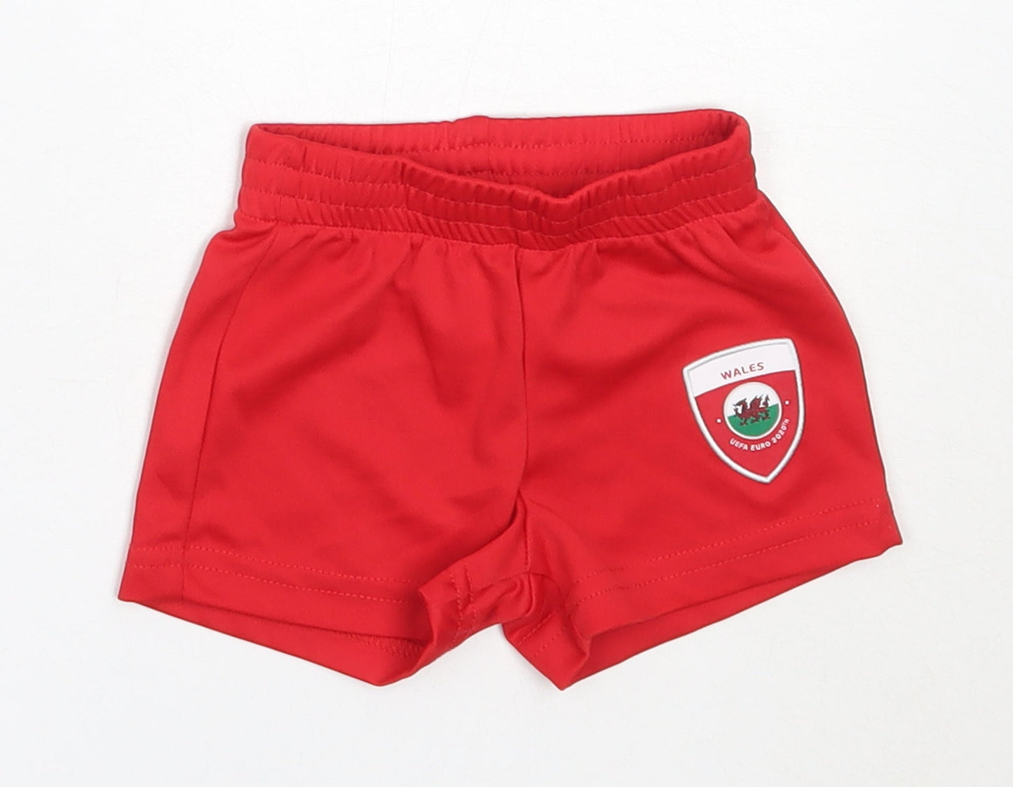 EURO2020 Boys Red  Polyester Cropped Trousers Size 6-9 Months   - wales uefa euro 2020