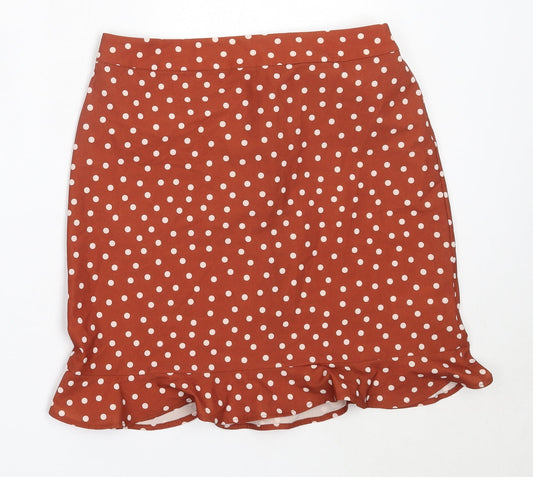 La Redoute Womens Brown Polka Dot Polyester Mini Skirt Size 8
