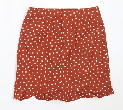 La Redoute Womens Brown Polka Dot Polyester Mini Skirt Size 8