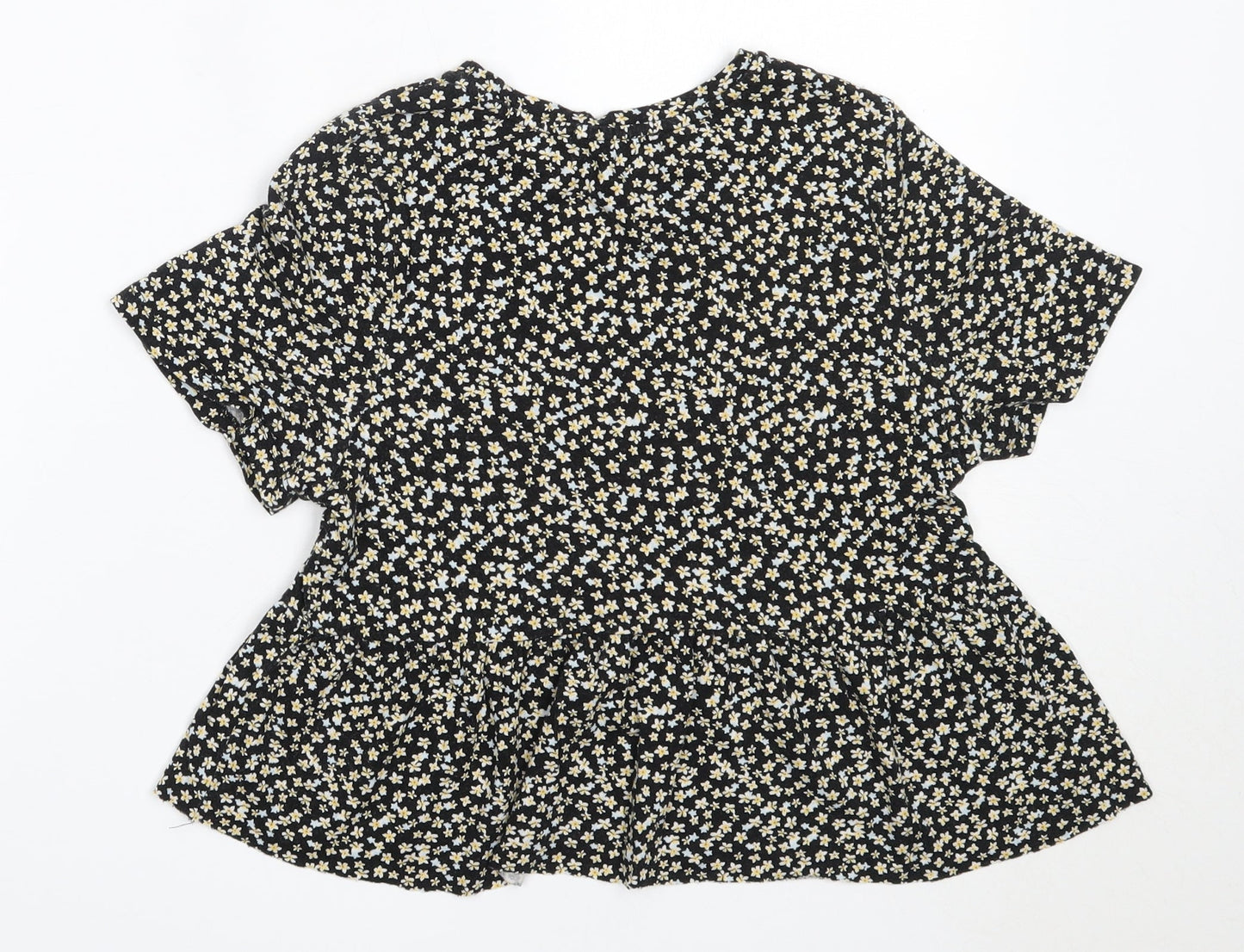 Womens UK Size S Pull&Bear Black Basic T-Shirt