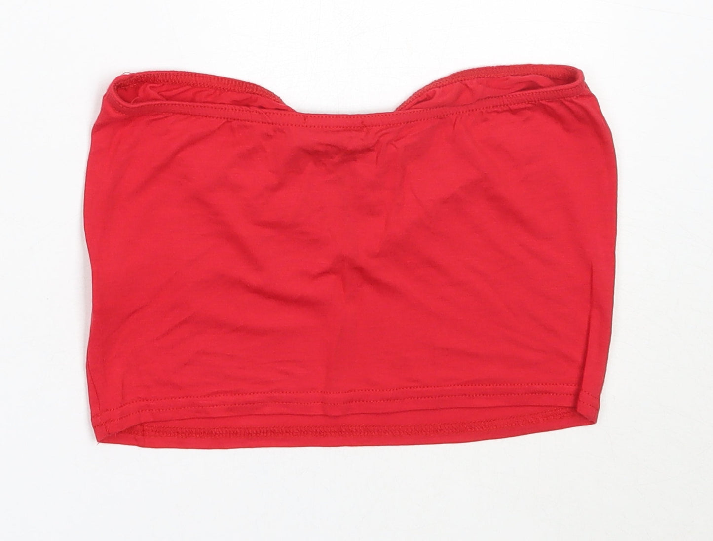 Womens UK Size 8 PRETTYLITTLETHING Red Cropped Tank