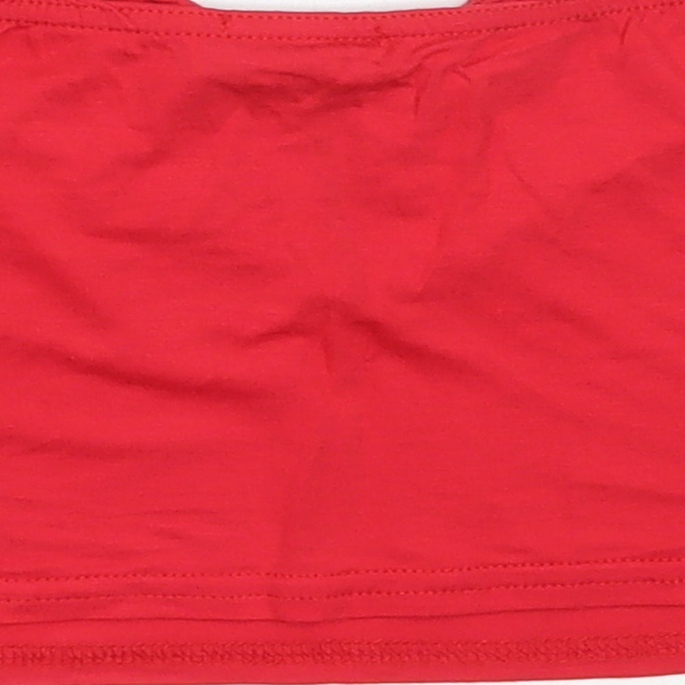 Womens UK Size 8 PRETTYLITTLETHING Red Cropped Tank