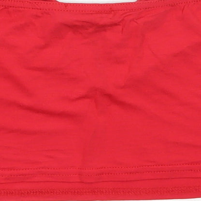 Womens UK Size 8 PRETTYLITTLETHING Red Cropped Tank