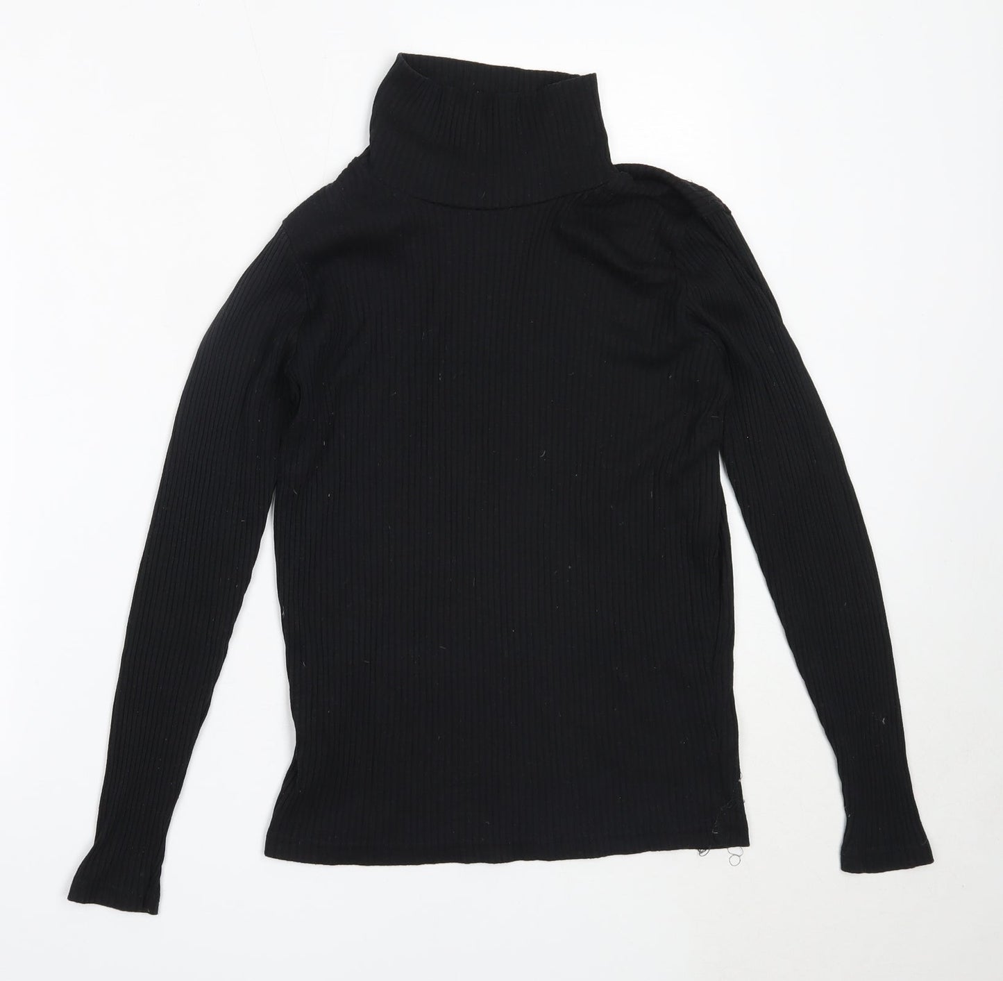 Avenue Womens Black High Neck  Polyester Pullover Jumper Size 12