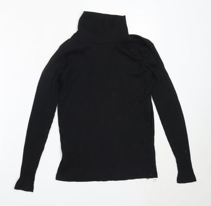 Avenue Womens Black High Neck  Polyester Pullover Jumper Size 12