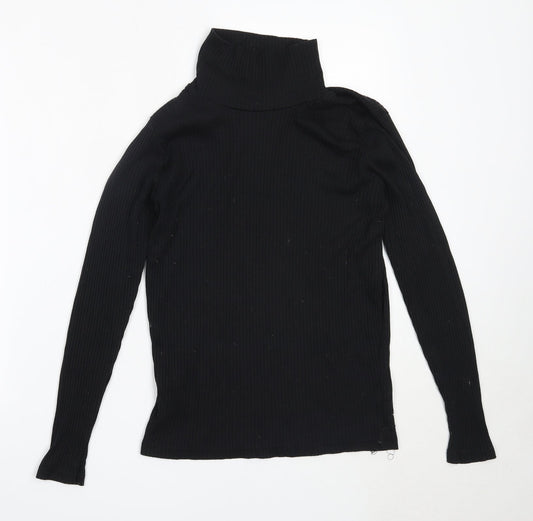 Avenue Womens Black High Neck  Polyester Pullover Jumper Size 12