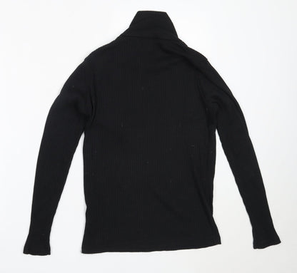 Avenue Womens Black High Neck  Polyester Pullover Jumper Size 12