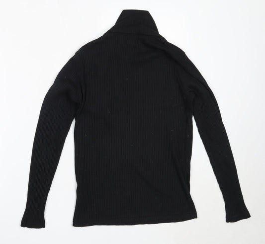 Avenue Womens Black High Neck  Polyester Pullover Jumper Size 12