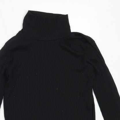 Avenue Womens Black High Neck  Polyester Pullover Jumper Size 12