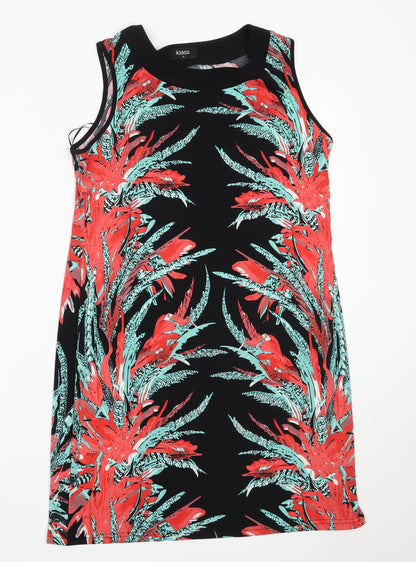 Klass Womens Black  Polyester Shift  Size M  Round Neck