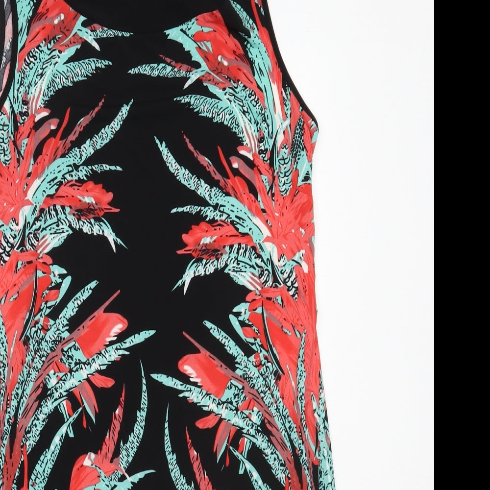 Klass Womens Black  Polyester Shift  Size M  Round Neck