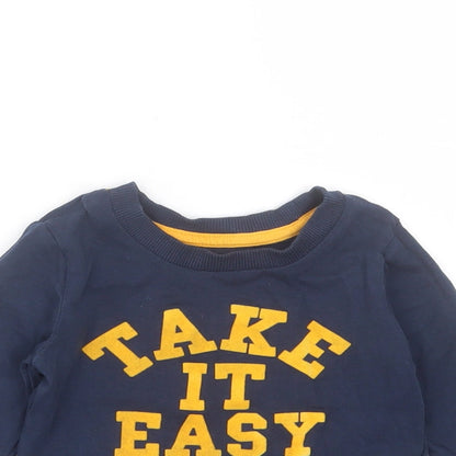 Mini Rebel Baby Blue  Cotton Basic T-Shirt Size 9-12 Months Round Neck  - Take it Easy