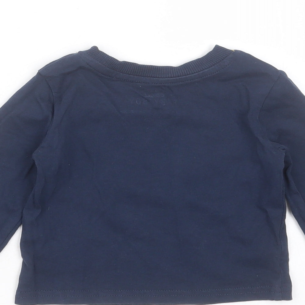 Mini Rebel Baby Blue  Cotton Basic T-Shirt Size 9-12 Months Round Neck  - Take it Easy