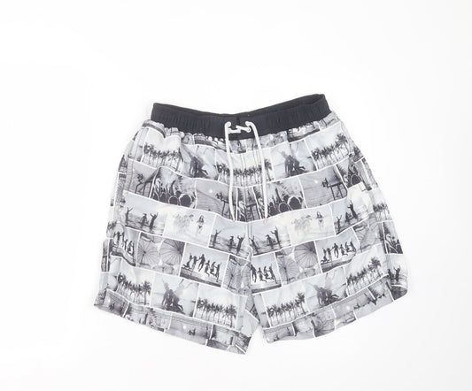 Preworn Mens Grey  Polyester Bermuda Shorts Size 30 in  Regular Drawstring - swim short