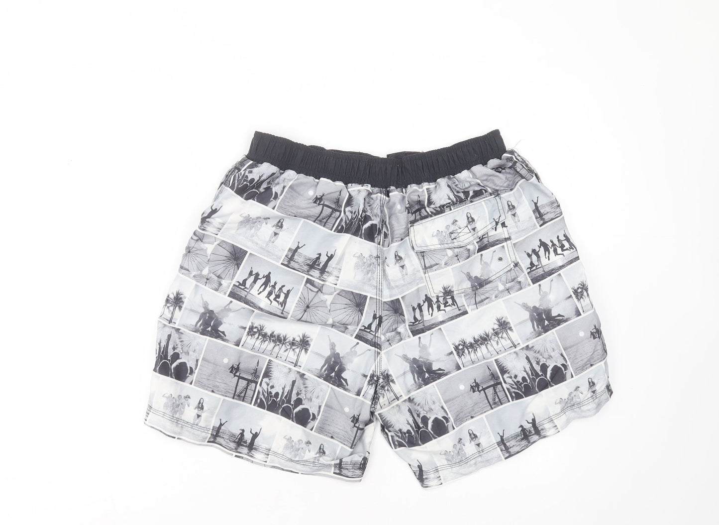 Preworn Mens Grey  Polyester Bermuda Shorts Size 30 in  Regular Drawstring - swim short