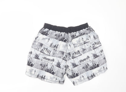 Preworn Mens Grey  Polyester Bermuda Shorts Size 30 in  Regular Drawstring - swim short