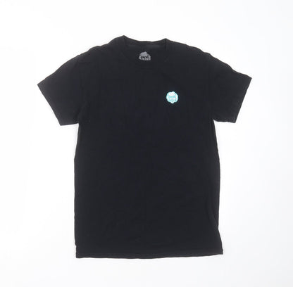 Preworn Mens Black  Cotton  T-Shirt Size S Round Neck  - face