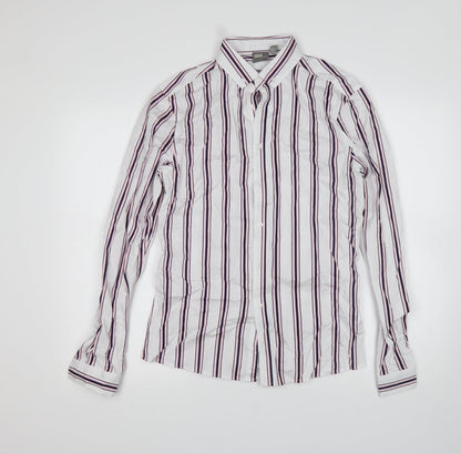 ASOS Mens Multicoloured Striped Cotton  Button-Up Size XS Collared