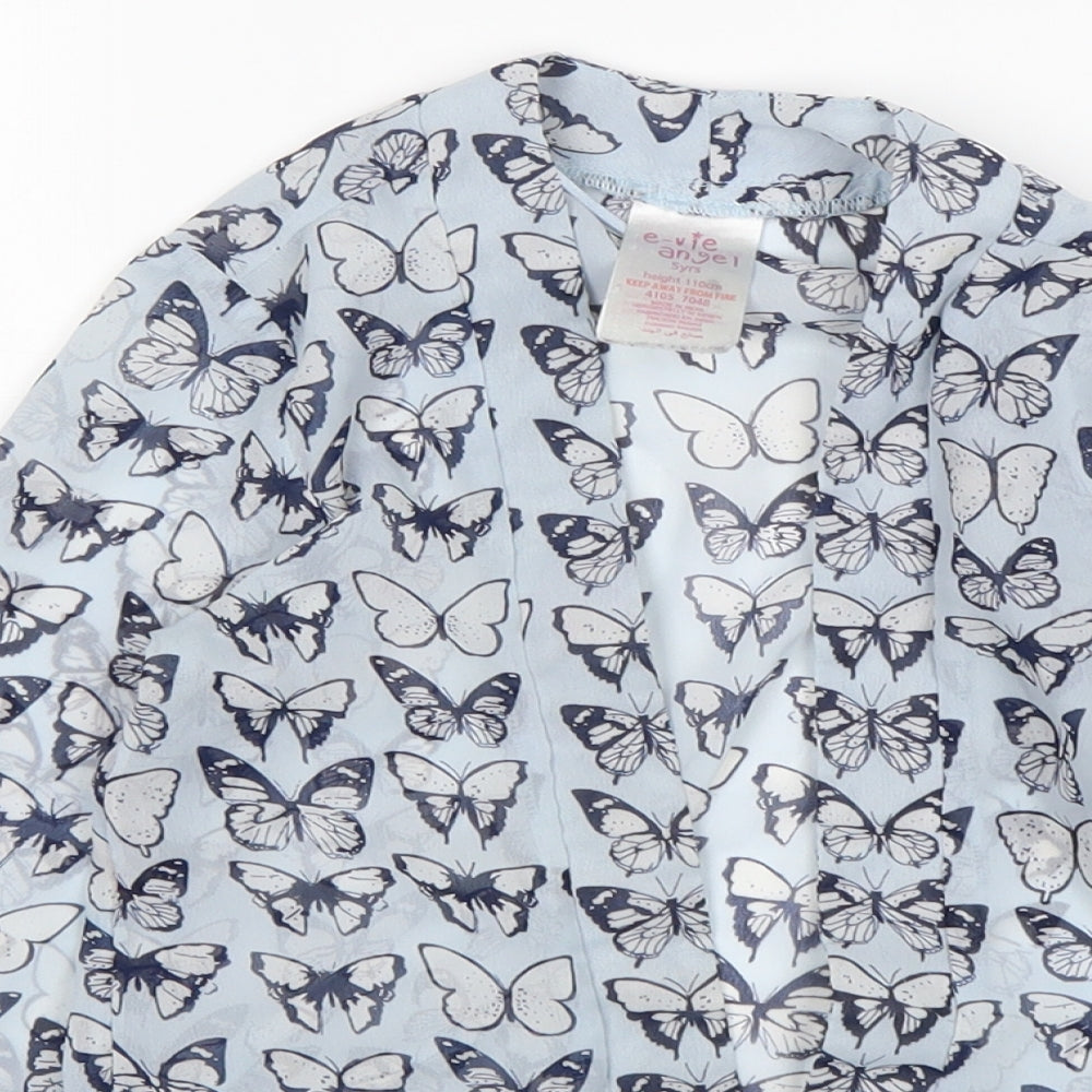 Evie Girls Multicoloured Animal Print Polyester Wrap Blouse Size 5 Years V-Neck