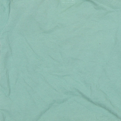 Brand and care label for mamas & papas boys’ green cotton basic polo, size 4-5, years collared