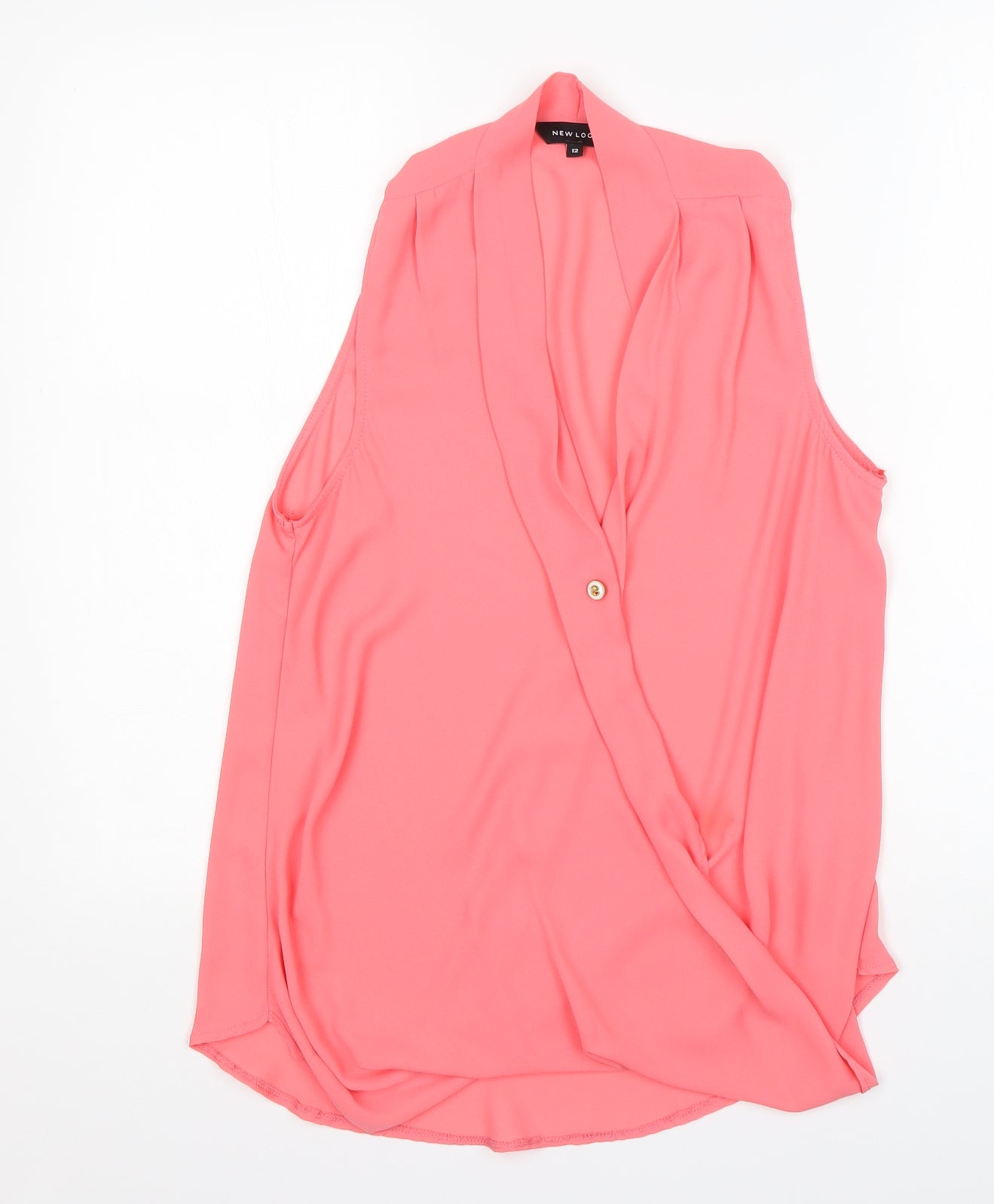 Womens UK Size 12 New Look Pink Basic Blouse