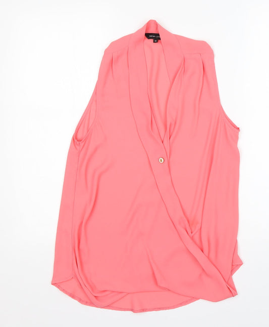 Womens UK Size 12 New Look Pink Basic Blouse