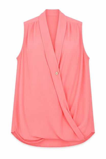 Womens UK Size 12 New Look Pink Basic Blouse