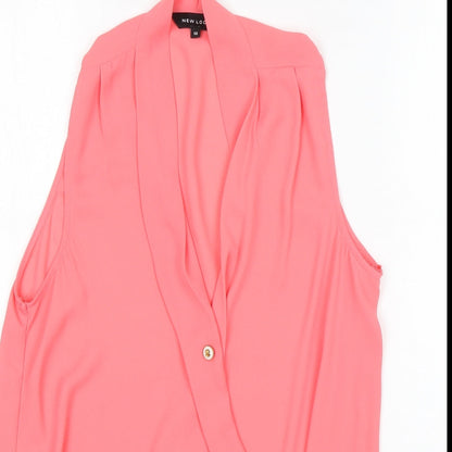 Womens UK Size 12 New Look Pink Basic Blouse