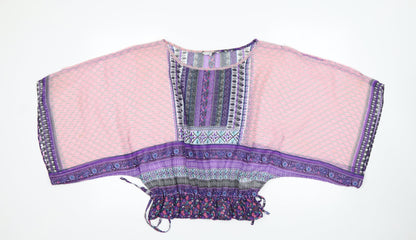 Womens UK Size 10 New Look Multicoloured Basic Blouse
