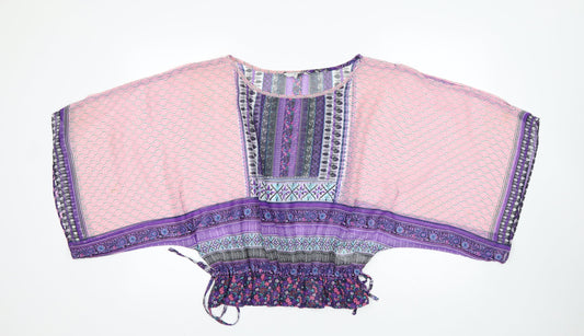 Womens UK Size 10 New Look Multicoloured Basic Blouse