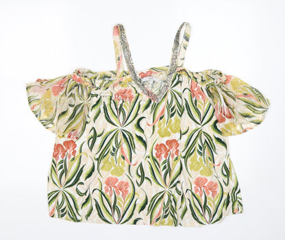Womens UK Size 12 NEXT Multicoloured Basic Blouse