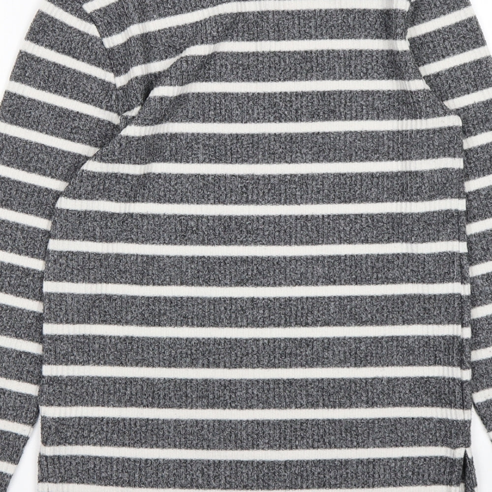 Gap Womens Multicoloured Round Neck Striped Polyester Pullover Jumper Size XS