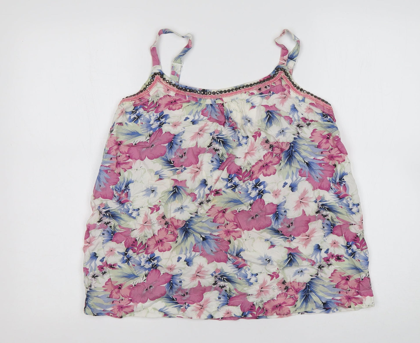 Womens UK Size 12 M&Co Multicoloured Basic Tank