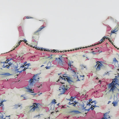 Womens UK Size 12 M&Co Multicoloured Basic Tank